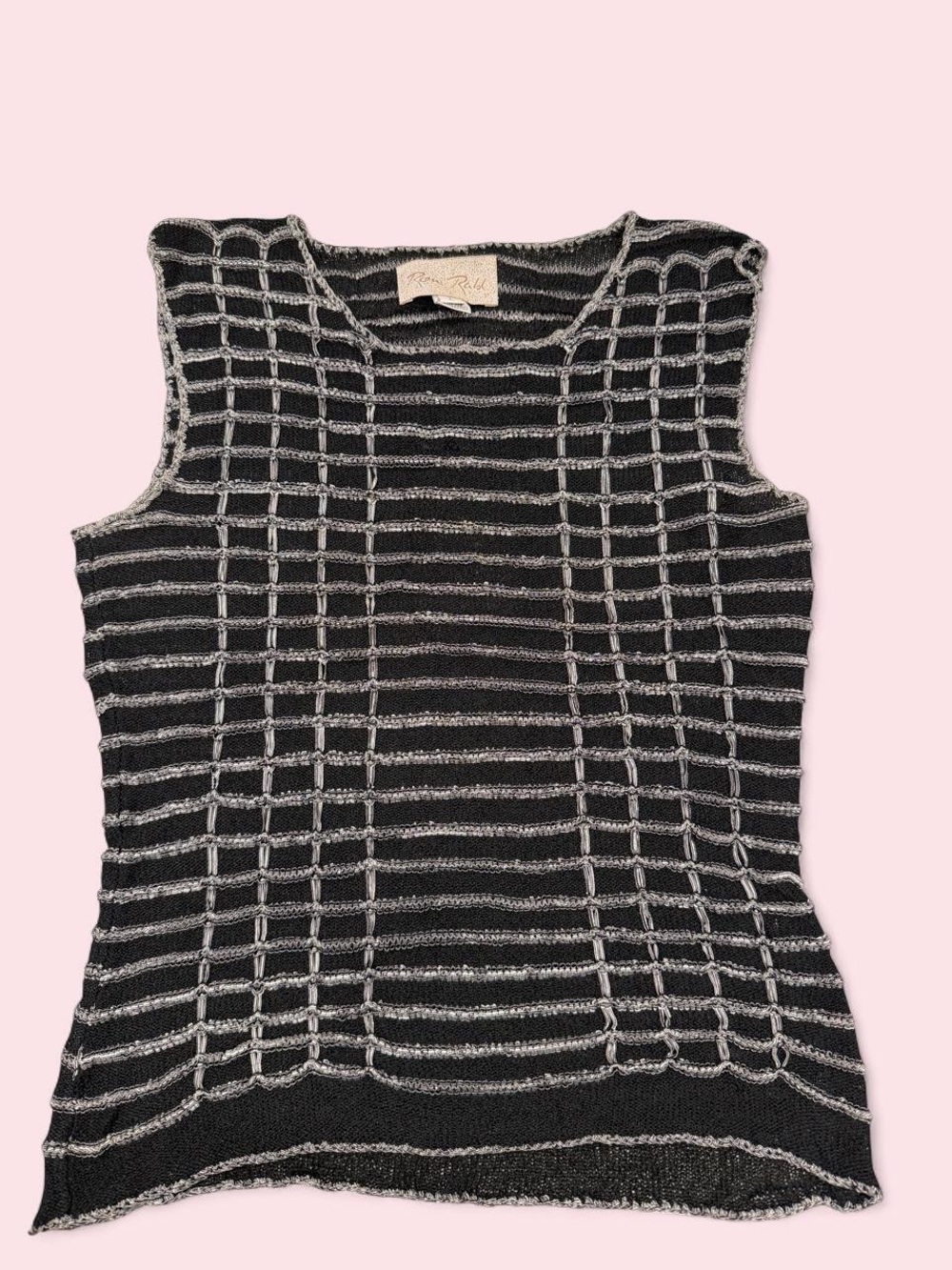 Vintage Roni Rabl Hand Loomed Black Top – Women’s Large